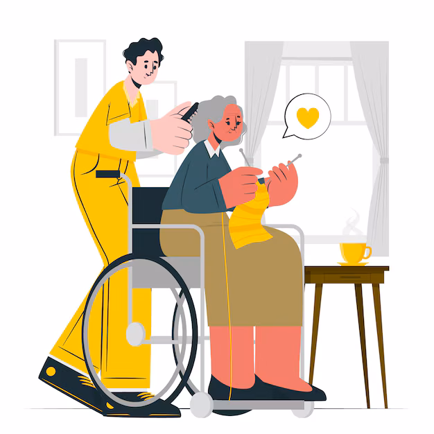 Elderly care illustration